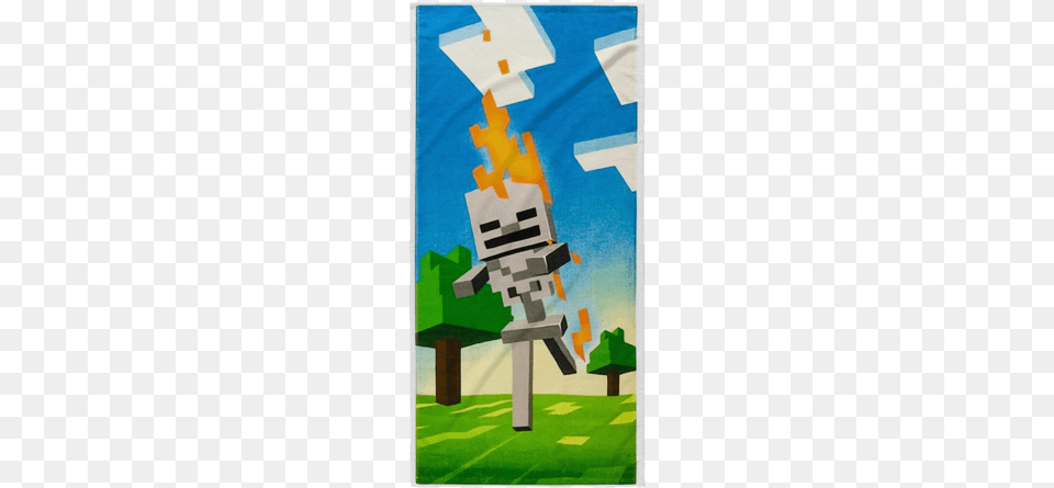 Buy It Now Franco Minecraft Skeleton Beach Towel, Art, Modern Art, Painting, Advertisement Free Png Download