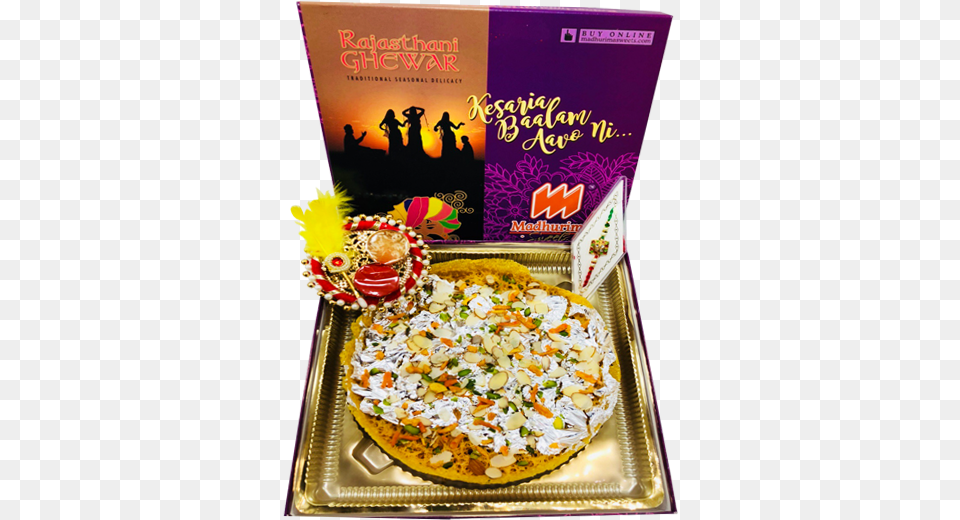 Buy Kesariya Ghewar In Raksha Bandhan Ghevar, Food, Food Presentation, Pizza, Person Free Transparent Png