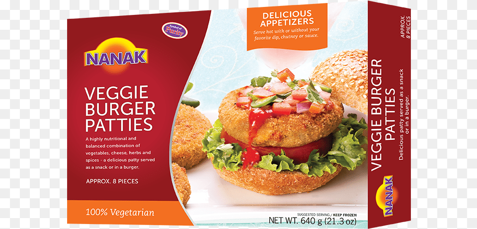 Buy Nanak Veggie Burger Patties, Advertisement, Poster, Food, Sandwich Free Png