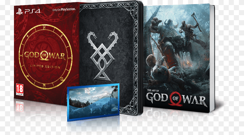 Buy Now God Of War Ps4 Games God Of War Limited Edition, Book, Publication, Adult, Male Free Transparent Png