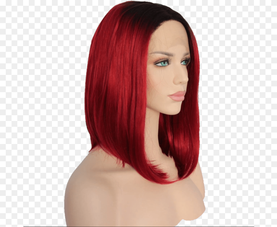 Buy Ombre Red Lace Front Wig Red Color Glueless Heat Resistant Hand Tied Perruque, Adult, Female, Hair, Person Png