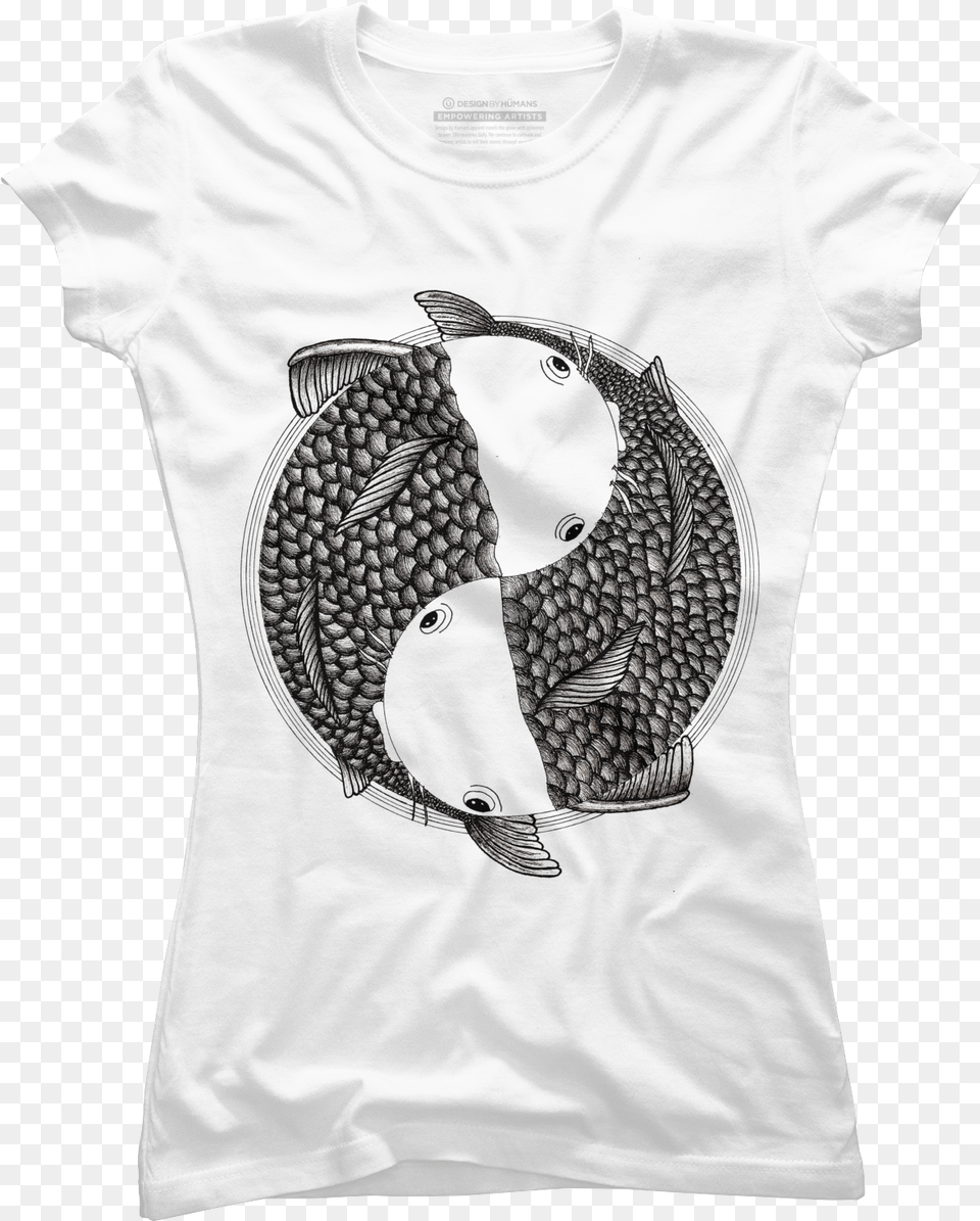 Buy Pisces Zodiac Sign Japanese Tattoo Style Womens Japanese Print Art Black And White, Clothing, T-shirt, Animal, Fish Free Png