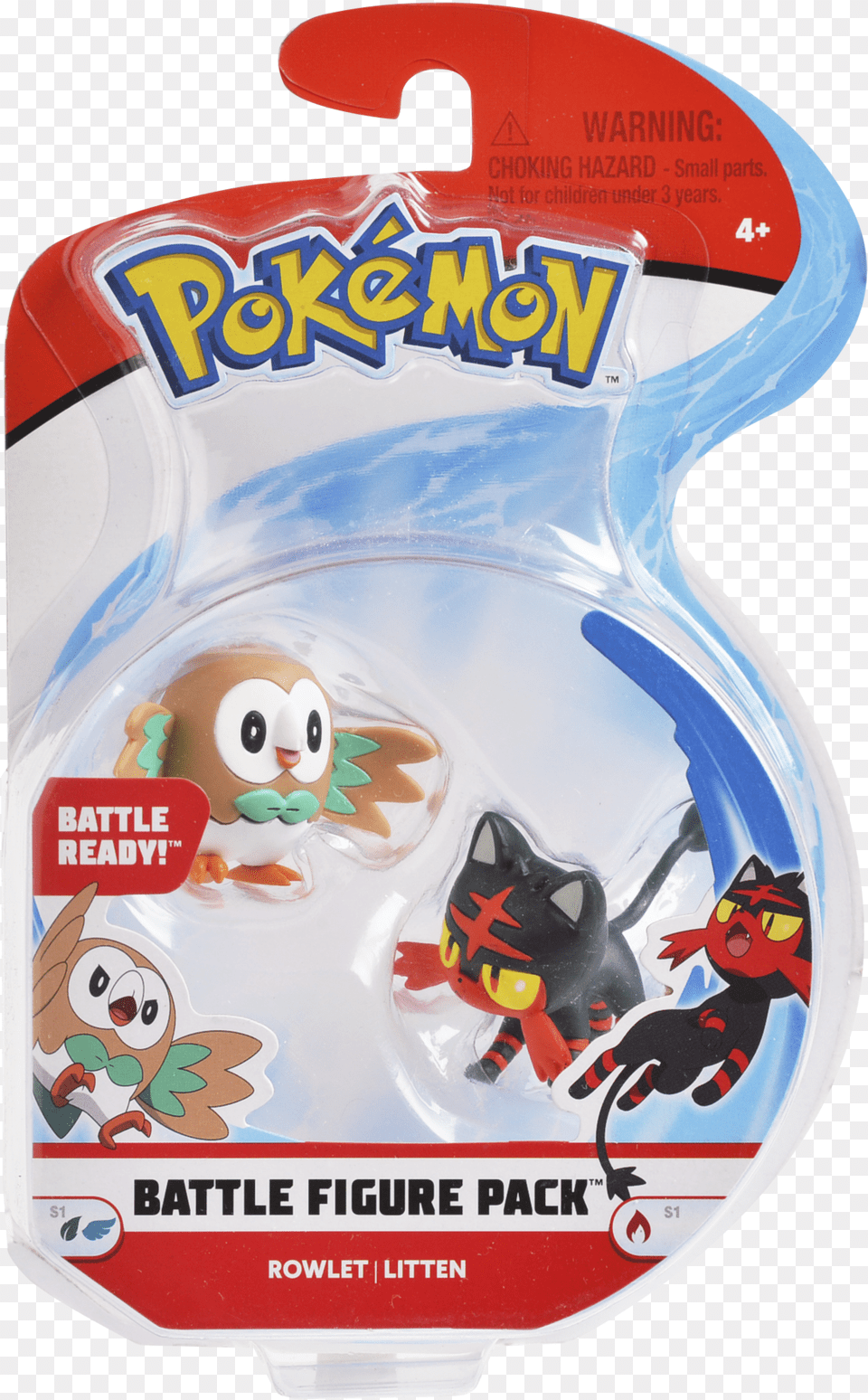 Buy Pokemon Figure Battle Pack Rowlet Litten Haunter Scorbunny Pancham, Face, Head, Person Png Image