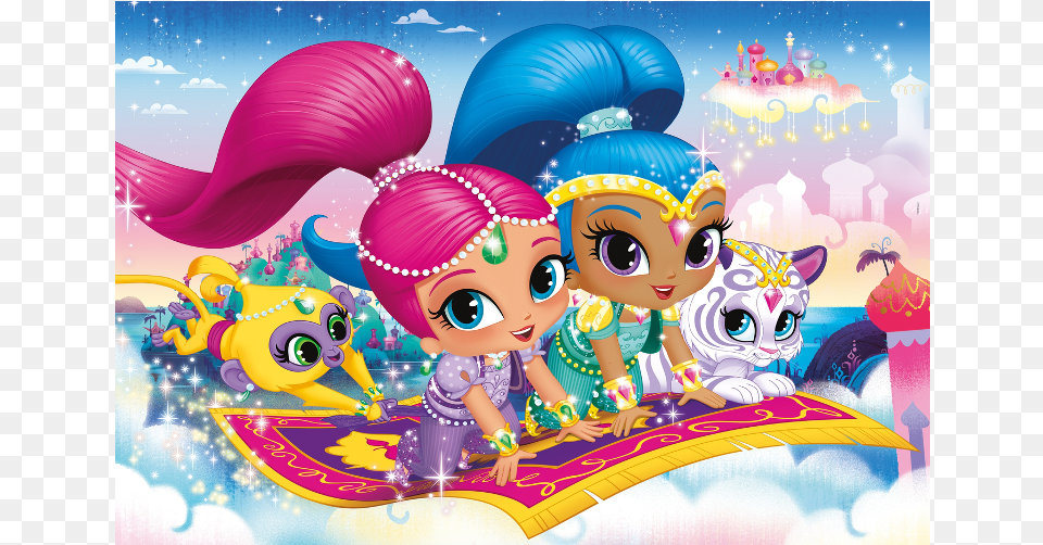 Buy Puzzle Clementoni Floor Shimmer And Shine Background, Art, Baby, Graphics, Person Png