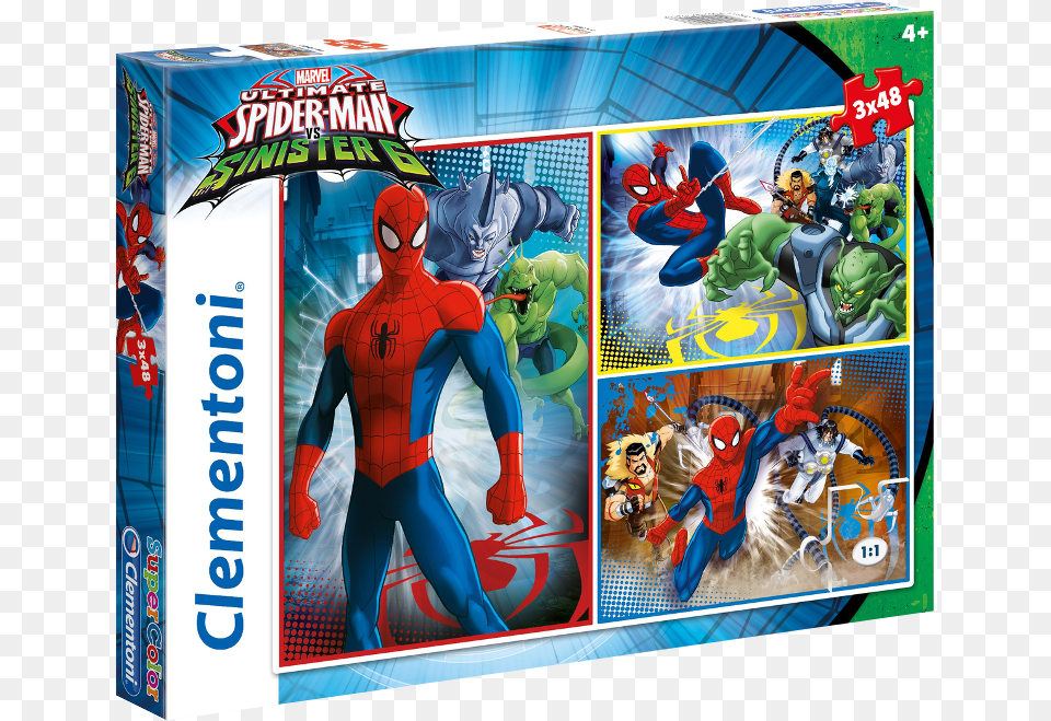 Buy Puzzle Clementoni Ultimate Spiderman Elkor Clementoni Spider Man Sinister Six 3 X, Book, Comics, Publication, Adult Png Image