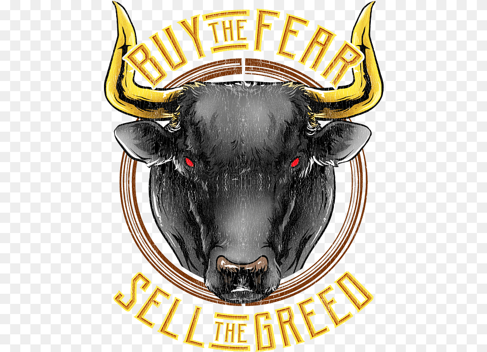 Buy The Fear Sell Greed Bull Stock Market Fleece Blanket Bull, Animal, Mammal, Wildlife, Buffalo Free Png