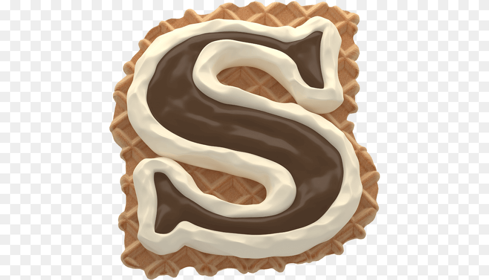Buy Waffle Cream Font And Eat Tasty Letters With Relish Letter S As Food, Dessert, Icing, Sweets Free Transparent Png