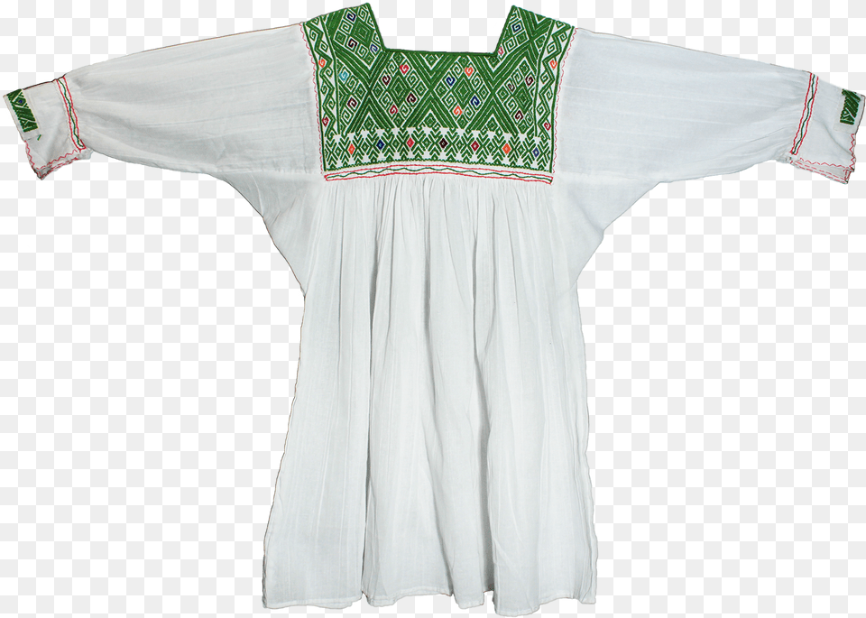 Buy White Blouse Hand Embroidered Chiapas Blouse, Clothing, Person Free Png Download