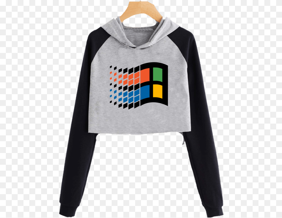 Buzo Corto Windows 95 98 Logo Windows, Clothing, Hoodie, Knitwear, Sweater Png