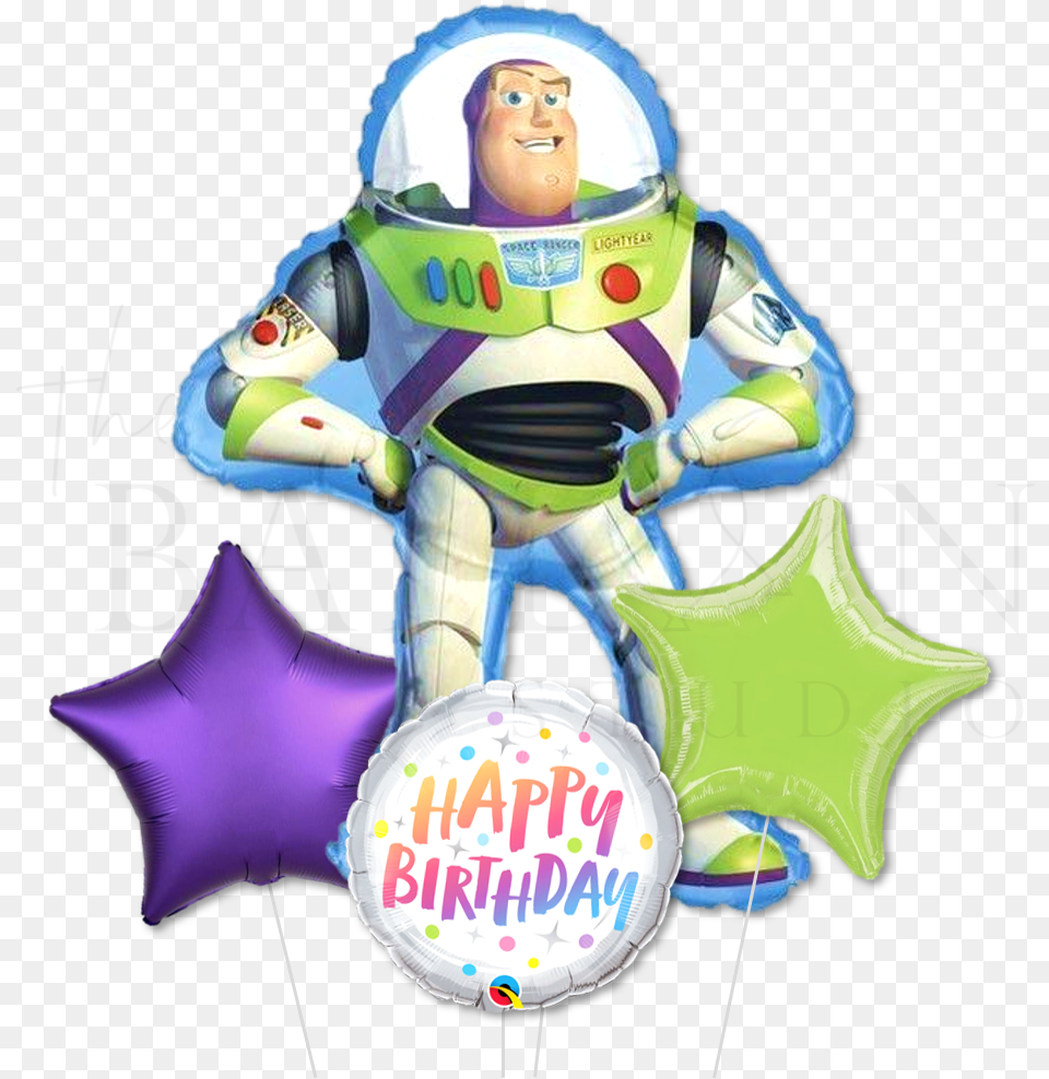 Buzz Lightyear Birthday Foil Balloon Bunch Buzz Lightyear, Baby, Person, Face, Head Free Transparent Png