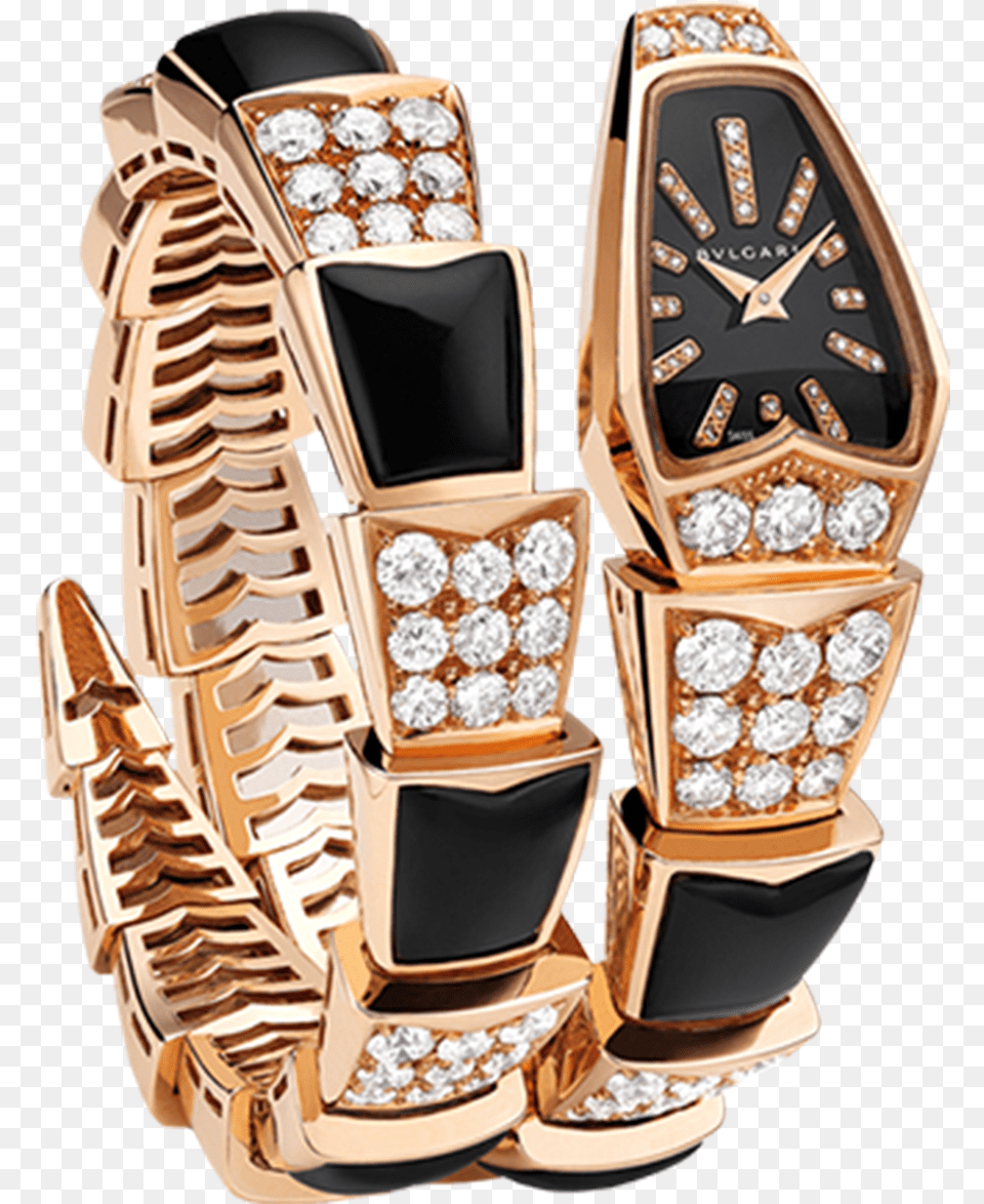 Bvlgari Serpenti Diamond Watch, Wristwatch, Arm, Body Part, Person Free Png Download