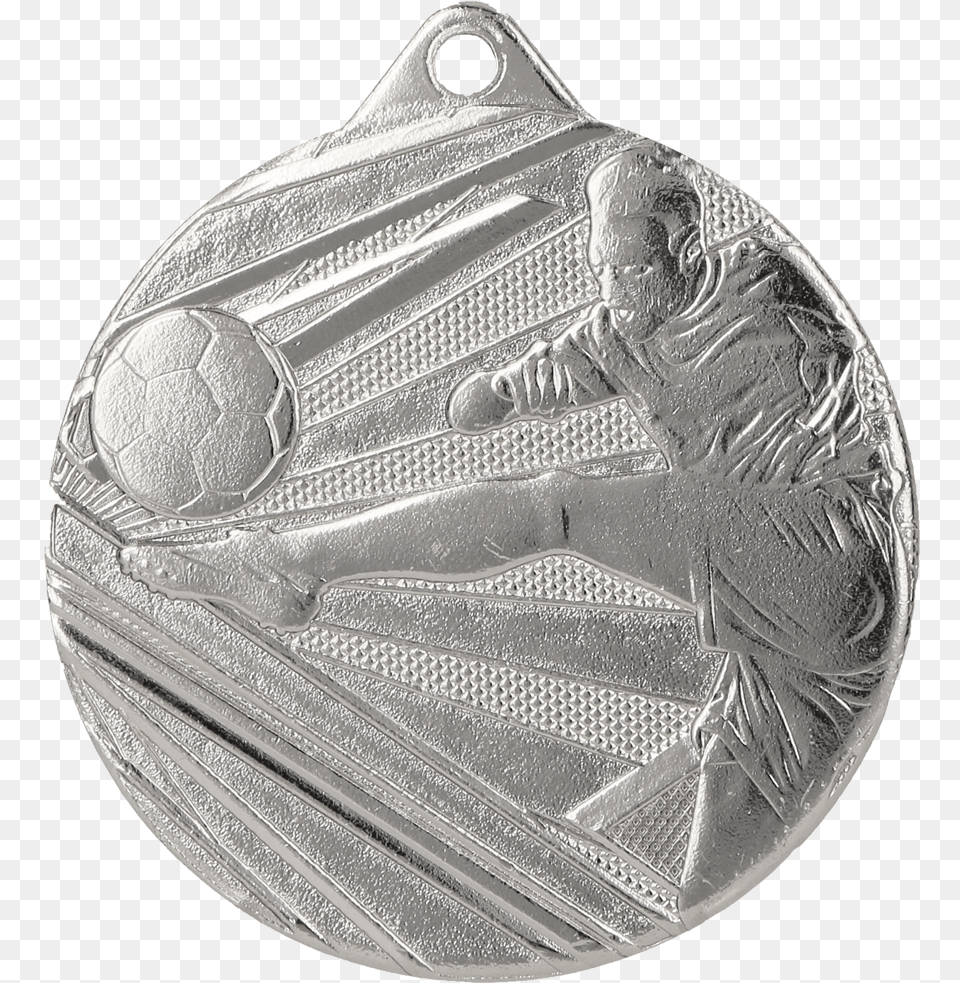 Bw 50mm Diameter Football Medal With Ribbongoldsilver, Silver, Accessories, Ball, Soccer Free Transparent Png