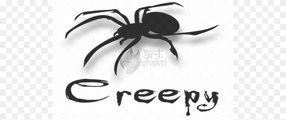 Bw Spider Shadow Graphics Art Creepy Logo Black Widow, Stencil, Animal, Invertebrate, Appliance Free Png Download