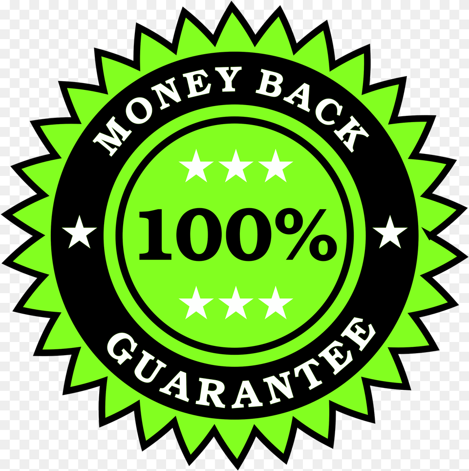By 100 Money Back Guarantee, Green, Logo, Symbol, Dynamite Png Image