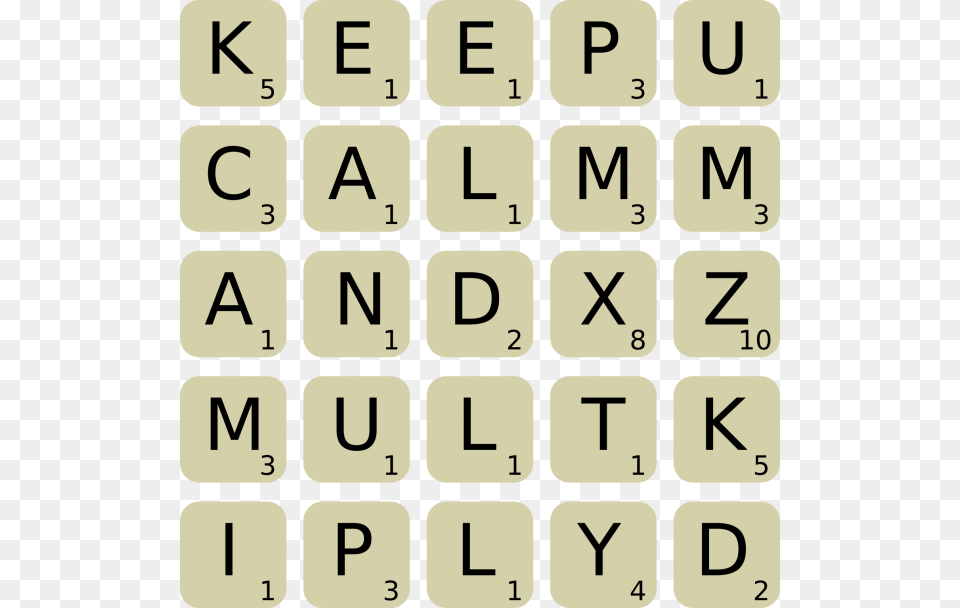 By 5 Grid Of Scrabble Tiles Reading Quotk E E P U C Illustration, Text, Alphabet, Gate, Computer Free Png