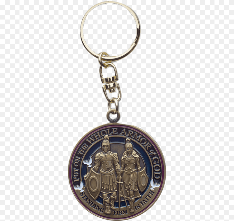 By Treasures Coin Armor Of God Swivel Keychain, Accessories, Person, Logo, Jewelry Png
