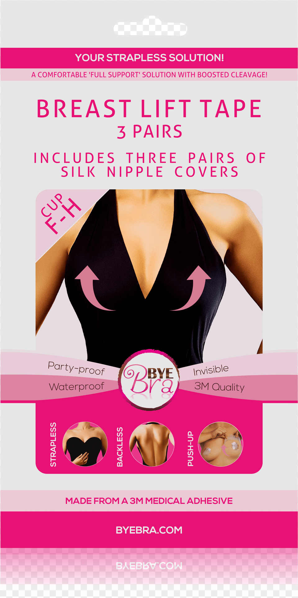 Bye Bra Adhesive Breast Lift Tape Includes Silk Nipple Boob Tape Size Df, Adult, Poster, Person, Woman Free Transparent Png