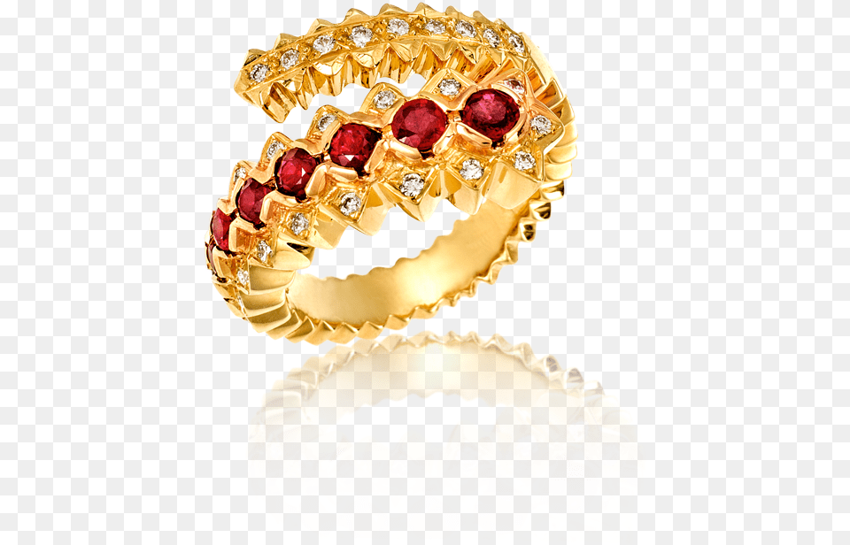 Byzance Ring In 18kt Yellow Gold Set With 1ct Rubies, Accessories, Jewelry, Ornament, Treasure Free Transparent Png