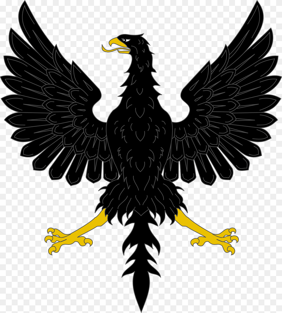 Byzantine Double Headed Eagle Black, Animal, Beak, Bird, Lizard Png Image