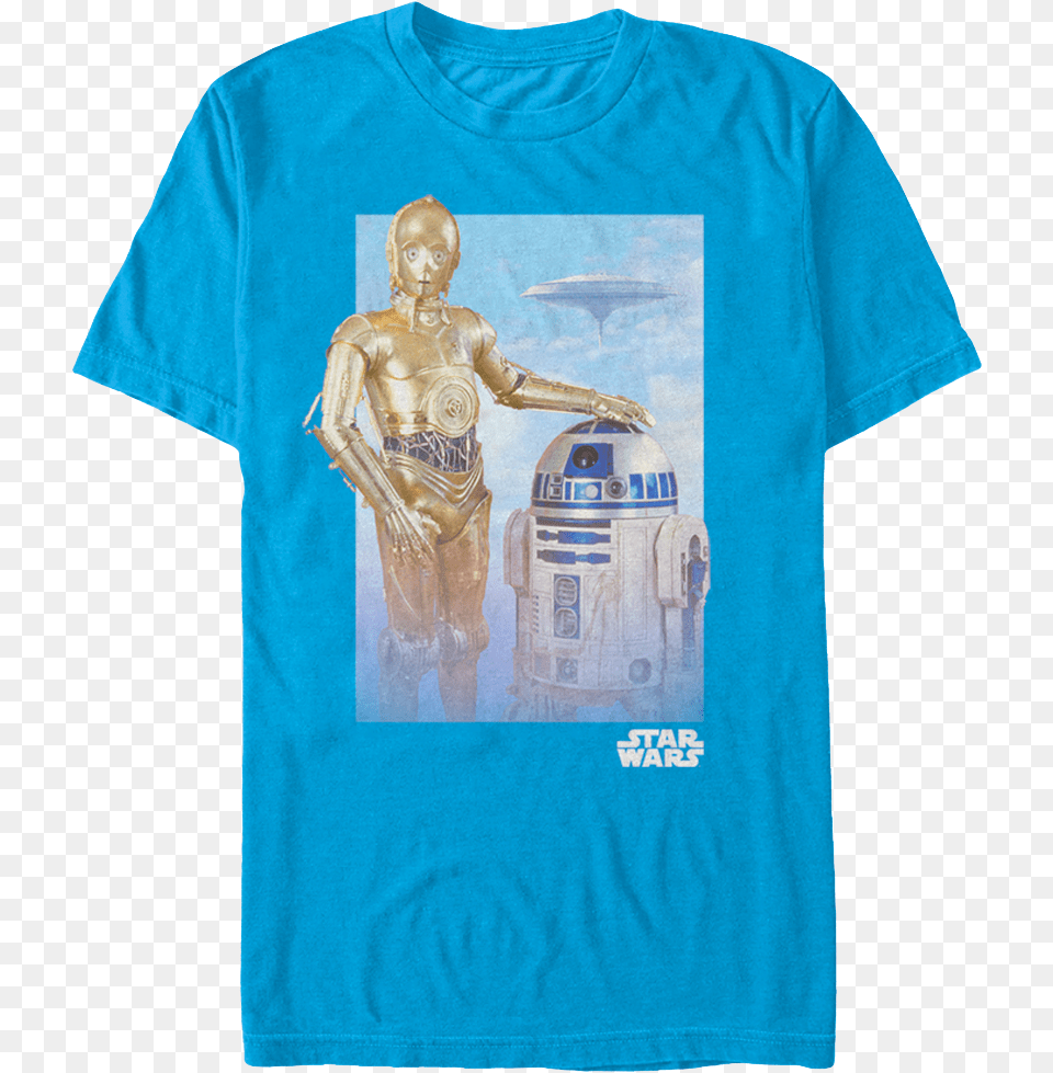 C 3po And R2d2 Star Wars Tshirt Star Wars, Clothing, T-shirt, Adult, Female Free Png