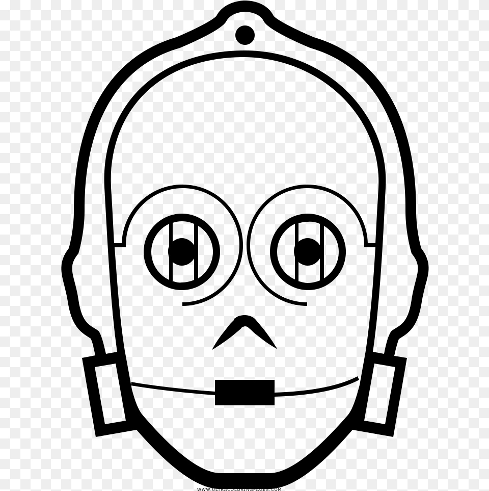C 3po Coloring, Gray Png