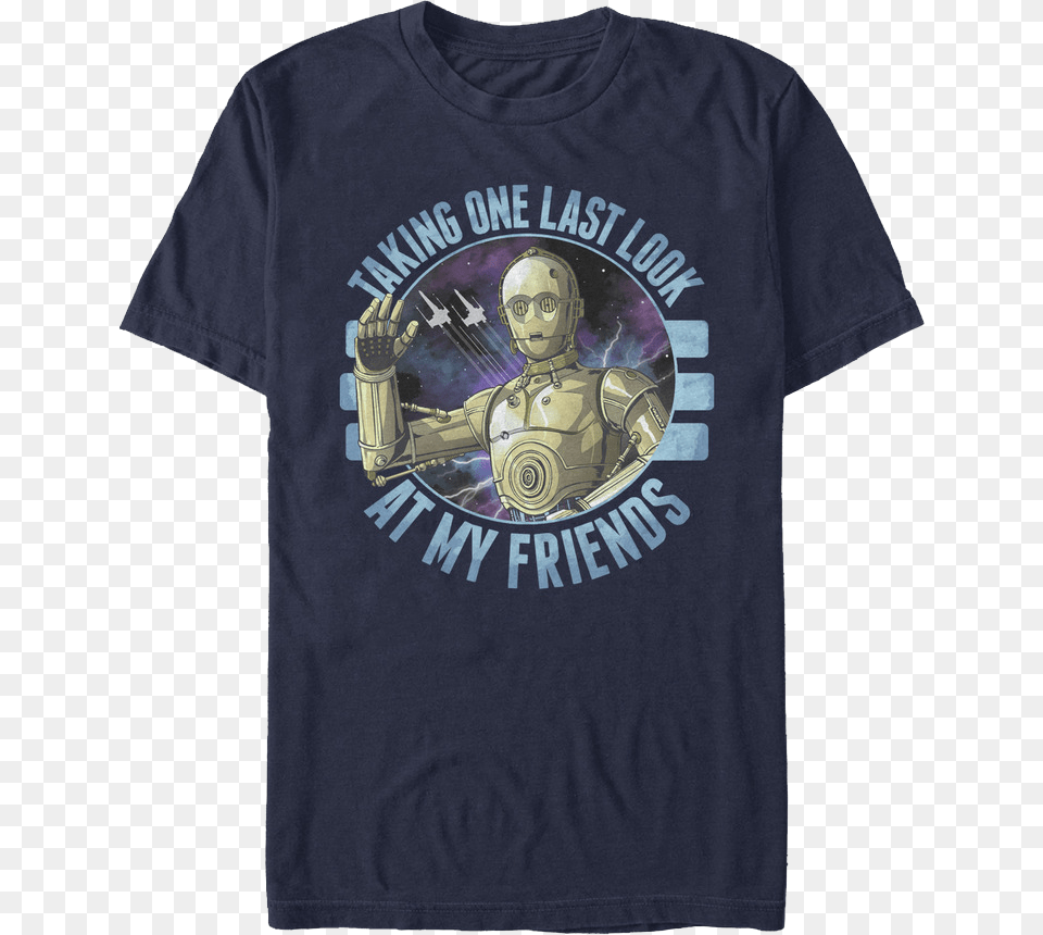C 3po Taking One Last Look At My Friends Rise Of Skywalker Active Shirt, T-shirt, Clothing, Sport, Soccer Ball Free Transparent Png