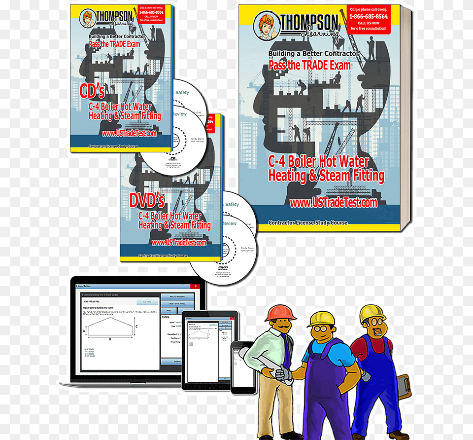 C 4 Boiler Contractor Exam Course With C 4 Manual Cd General Contractor, Advertisement, Book, Comics, Poster Free Png Download