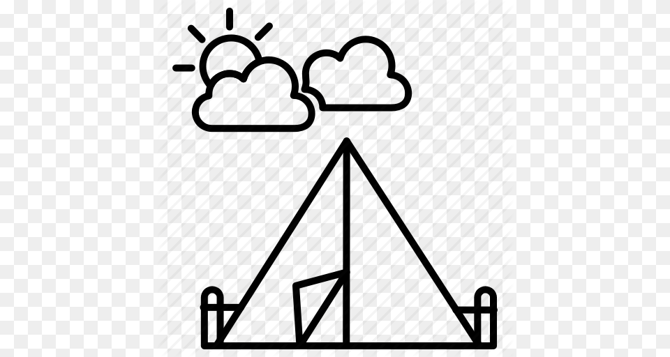 C Camping Forest Summer Travel Icon, Triangle, Tripod, Lamp Free Transparent Png