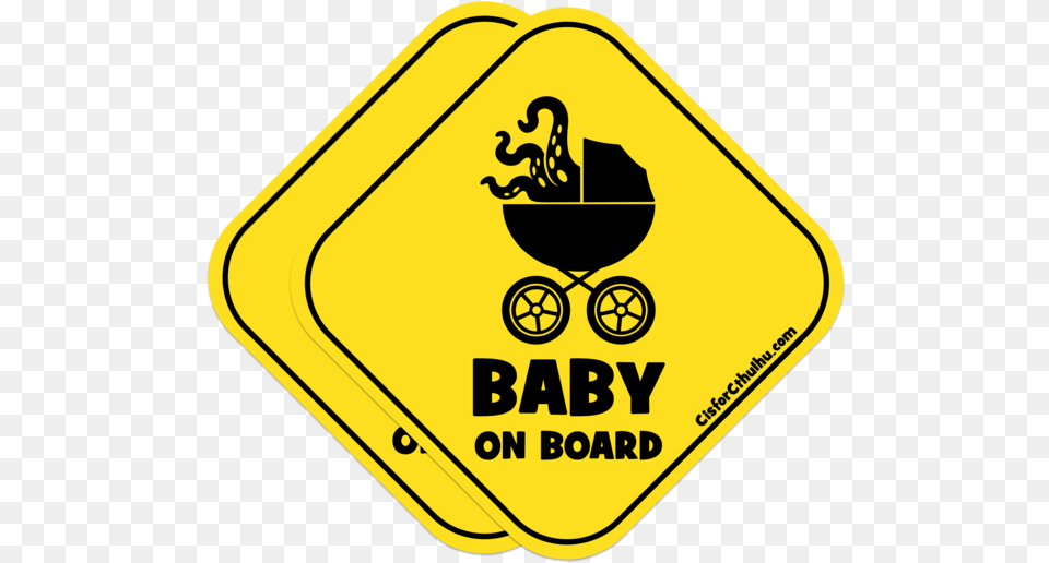 C Is For Cthulhu Baby On Board Stickers Cthulhu Baby On Board, Sign, Symbol, Road Sign, Disk Png Image