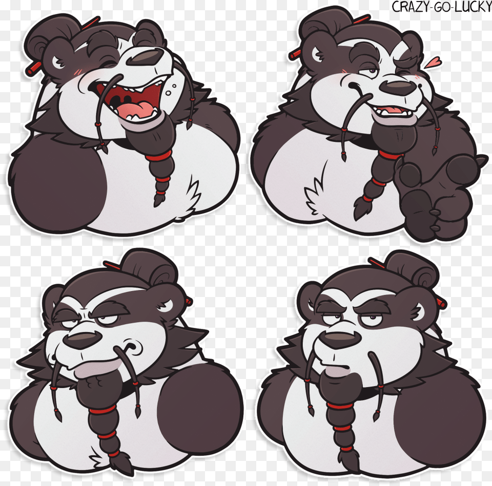 C Jiyao Panda X Telegram Panda Furry Stickers, Stencil, Book, Comics, Publication Png Image