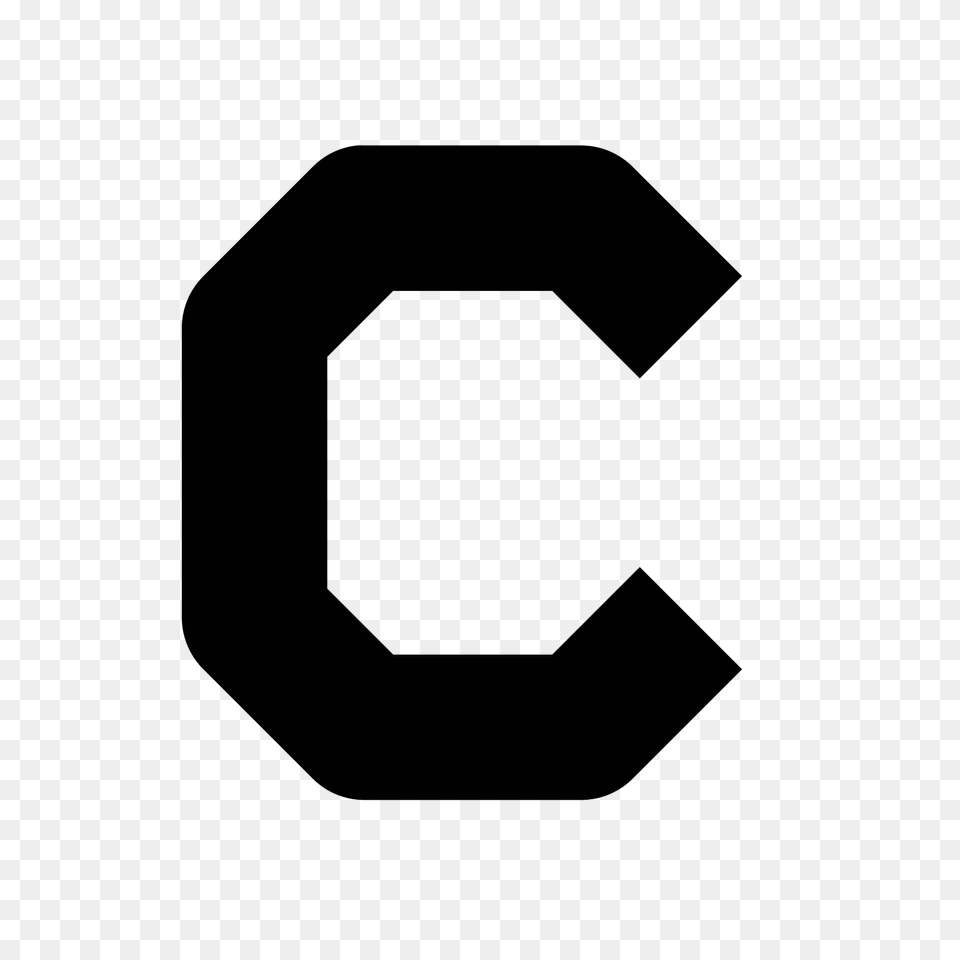 C Letter Icon, Gray Free Png