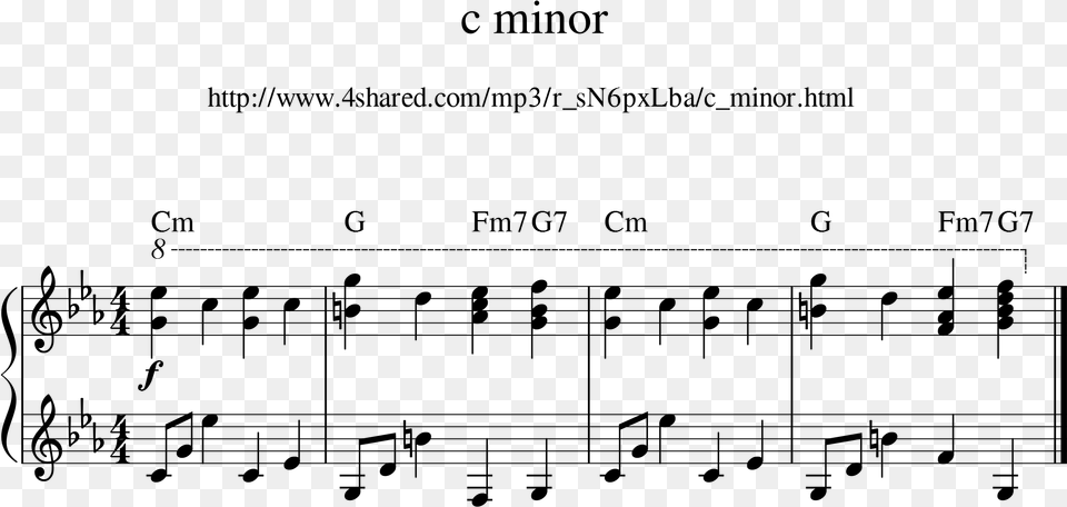 C Minor Sheet Music, Gray Png