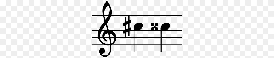 C Sharp And Double Sharp Musicsvg Wikimedia Commons Clipart, Gray Free Png Download