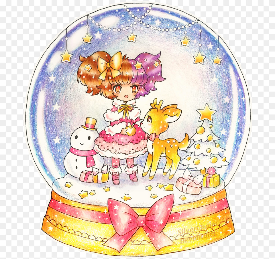C Snow Globe By Cartoon, Meal, Food, Dish, People Png Image