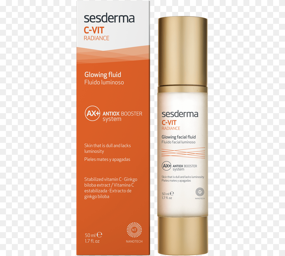 C Vit Radiance Glowing Fluid Sesderma Fluido Vitamina C, Bottle, Cosmetics, Sunscreen, Shaker Free Transparent Png