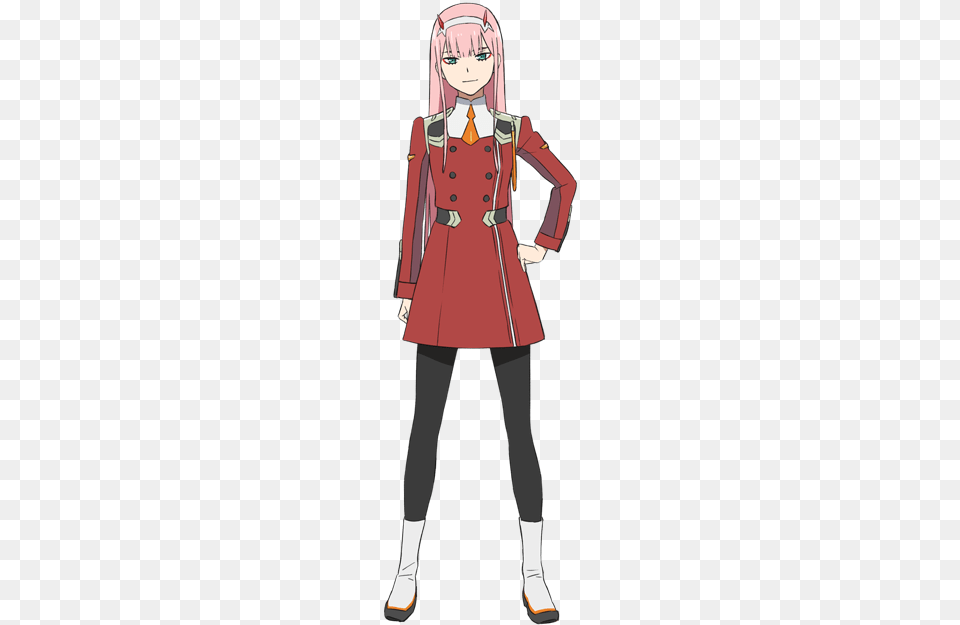 C Zerotwo Stand Darling In The Franxx Characters, Book, Clothing, Coat, Comics Png