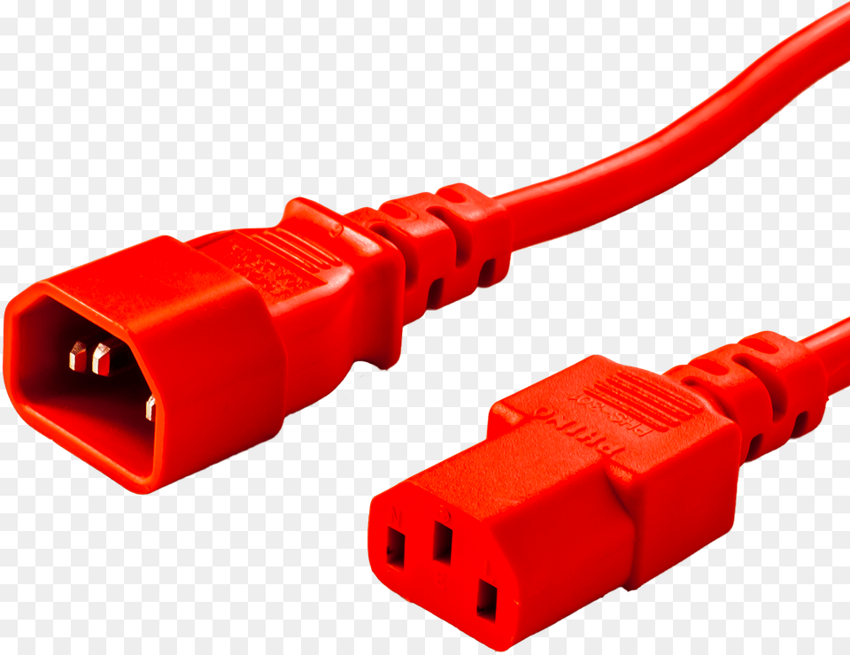 C13 C14 10a 250v Red Power Cord Networking Cables, Adapter, Electronics, Plug, Cable Free Png