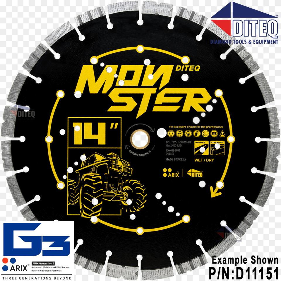 Ca 33mb Arix Monster Concrete Amp Asphalt Blades Diamond Blade, Machine, Wheel, Electronics, Hardware Free Transparent Png