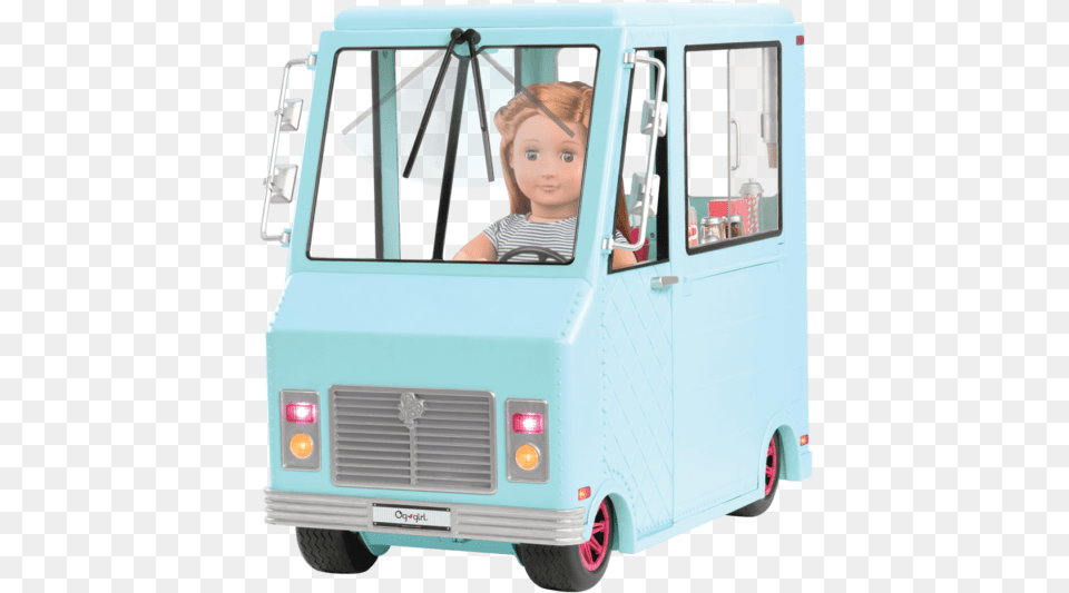 Ca Central Our Generation 18 Inch Sweet Stop Ice Cream Truck, Baby, Person, Face, Head Png Image