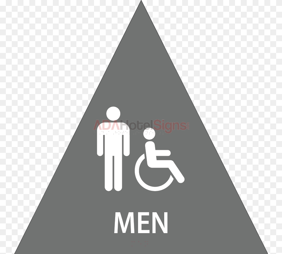 Ca Door Men S Handicap Restroom Restroom For Men Signage, Triangle, Sign, Symbol Free Png