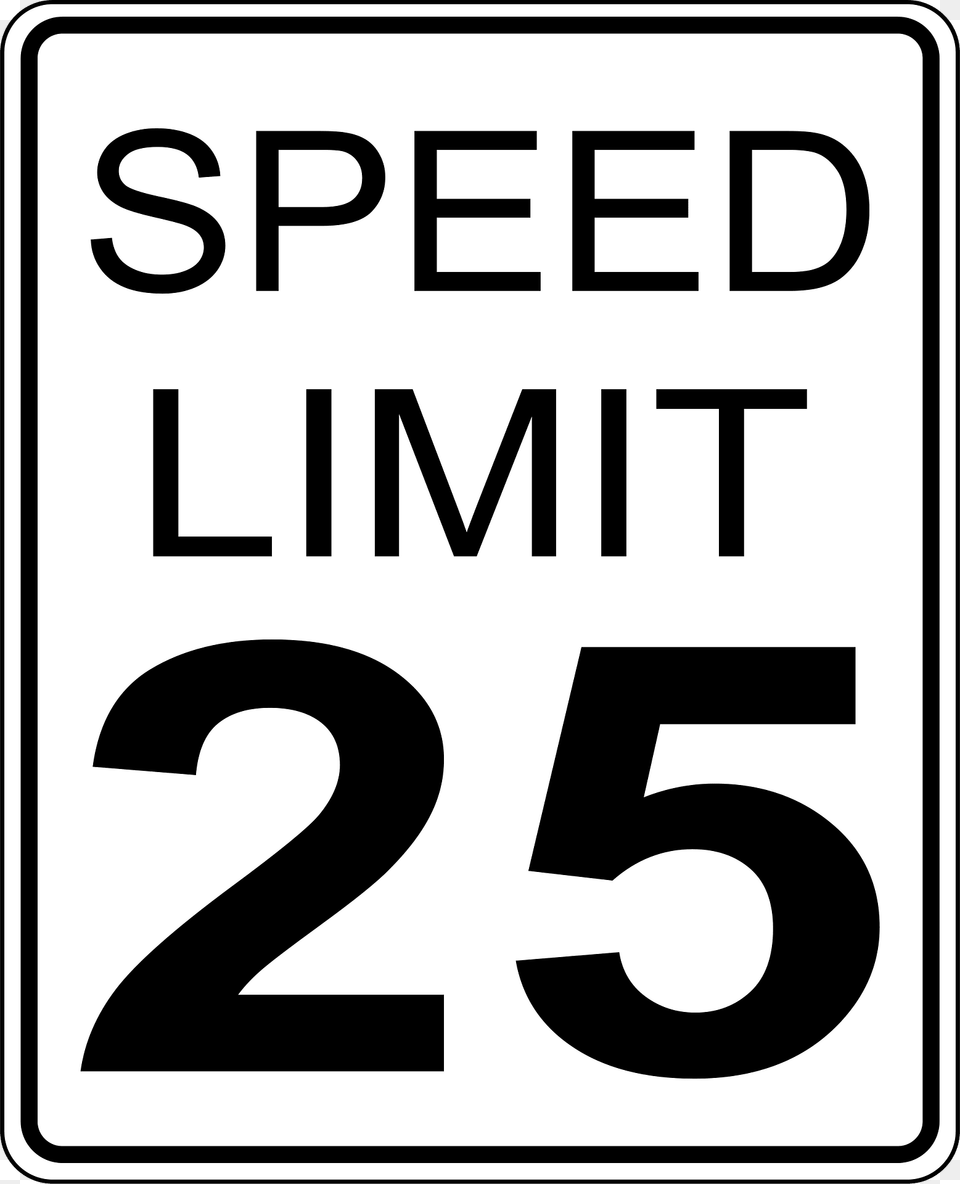 Ca Speed Limit 25 Roadsign Clipart, Sign, Symbol, Road Sign, Text Free Png Download