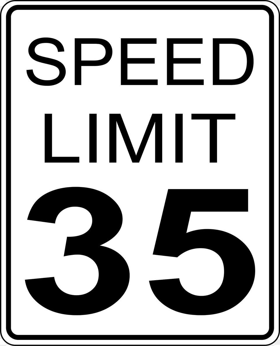 Ca Speed Limit 35 Roadsign Clipart, Sign, Symbol, Road Sign, Text Free Transparent Png
