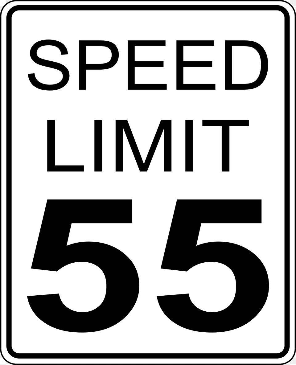 Ca Speed Limit 55 Roadsign Clipart, Sign, Symbol, Road Sign Free Png Download