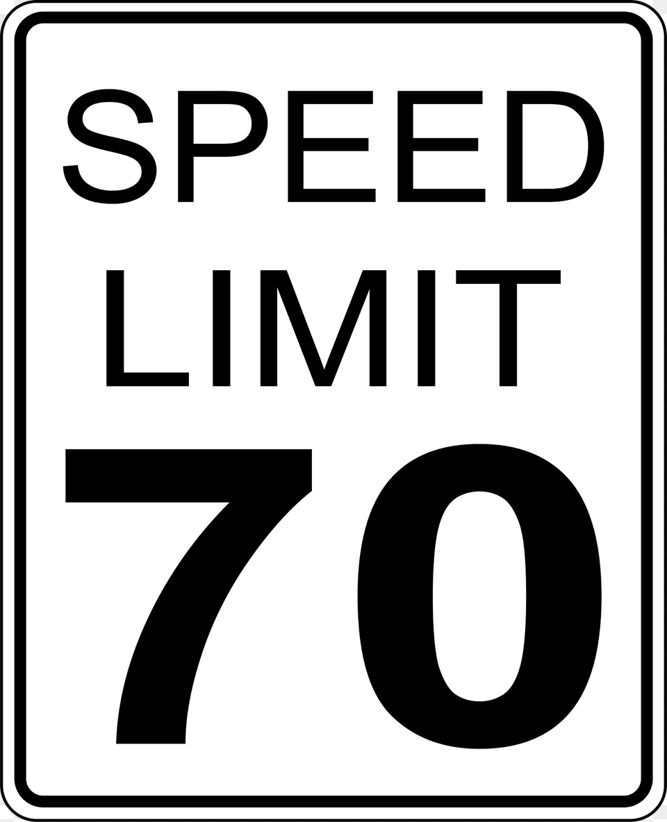 Ca Speed Limit 70 Roadsign Clipart, Sign, Symbol, Road Sign Free Png Download