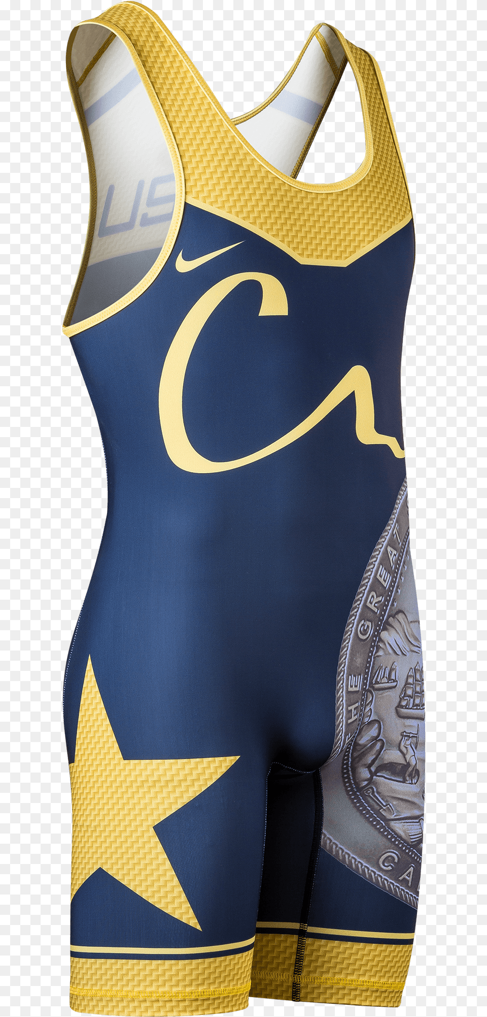 Ca Usa 2017 Team Mens Singlet Blue Gold Main Team California Singlet, Clothing, Vest, Lifejacket, Adult Png Image