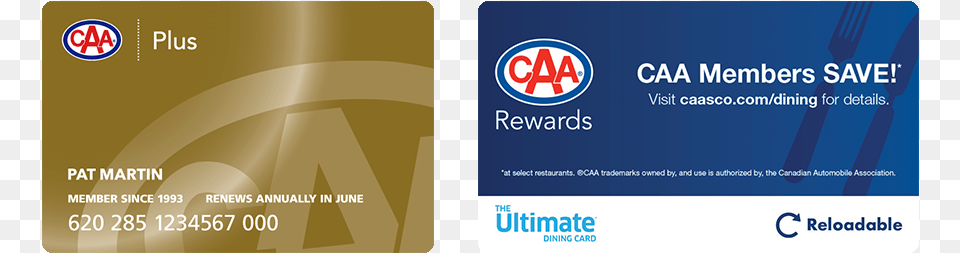 Caa Plus Card And Caa Rewards Members Save Card Graphic Design, Text, Credit Card Free Transparent Png