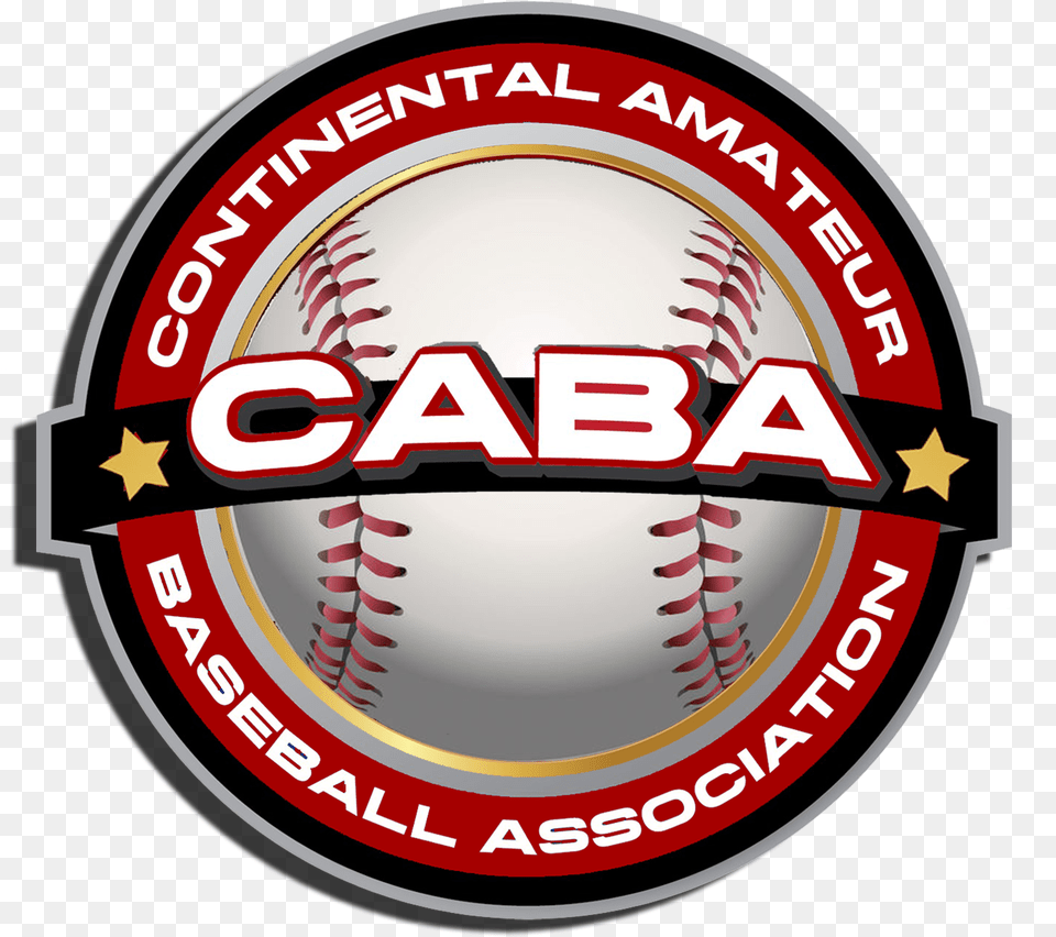 Caba Red Gold Trim Baseball Logo Shadowed, Can, Tin Free Png