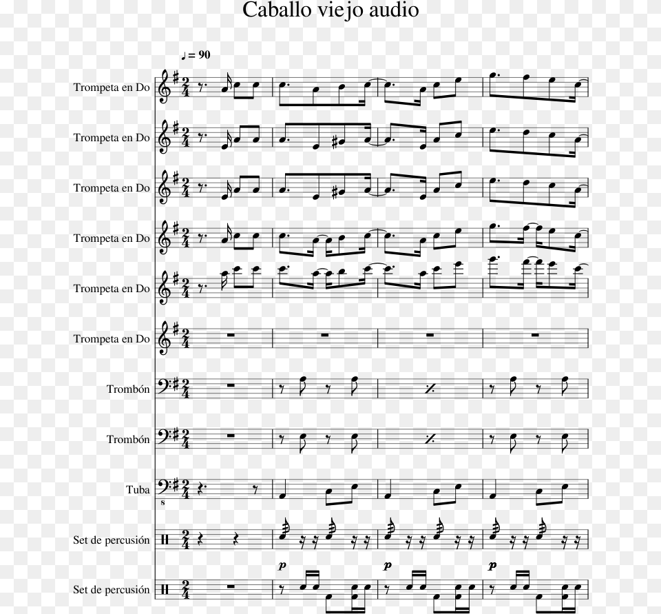 Caballo Viejo Audio Sheet Music 1 Of 40 Pages Caballo Viejo Partitura Saxo Alto, Gray Free Png Download