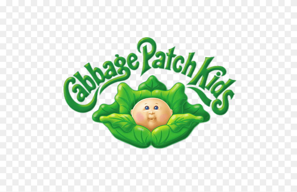 Cabbage Patch Kids Logo, Green, Baby, Person, Face Png Image