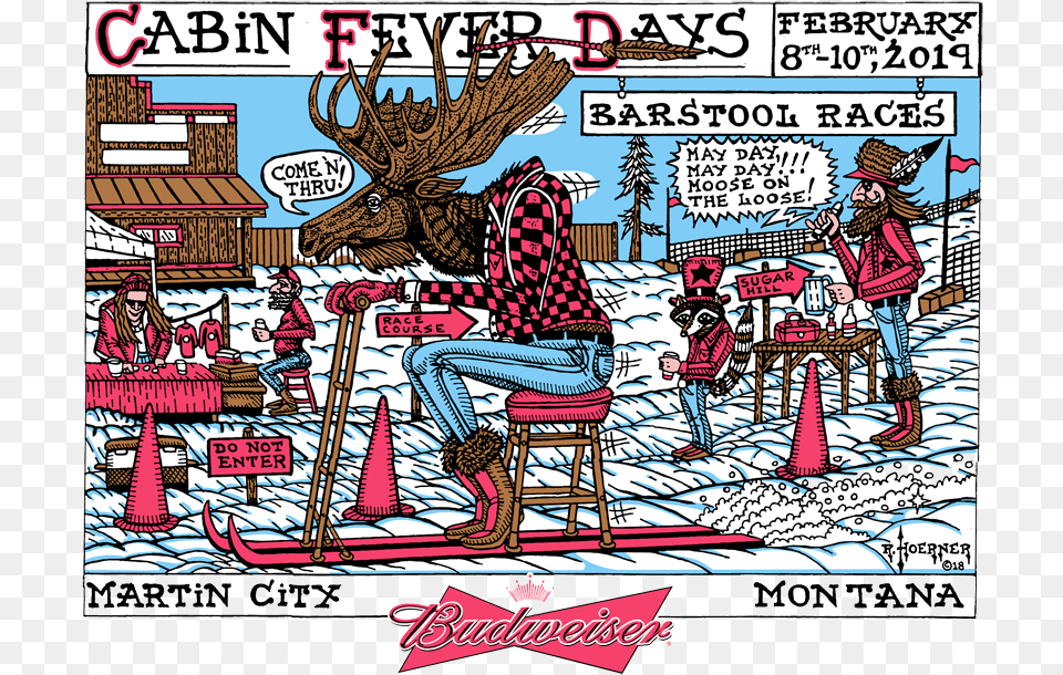 Cabin Fever Days Amp The World Famous Barstool Ski Races Cartoon, Book, Comics, Publication, Person Png
